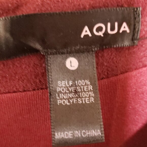 Aqua Womens Maroon Suede Feel Short Sleeve Dress Large - Picture 6 of 7